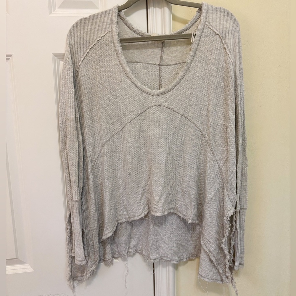 Free People relaxed fit waffle top